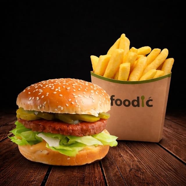 Vege Burger + mali pomfrit